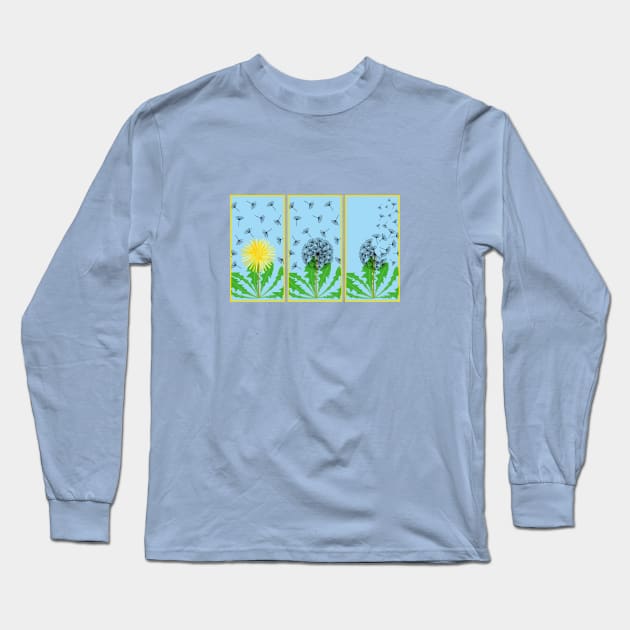 Dandelion flowers Long Sleeve T-Shirt by mkbl